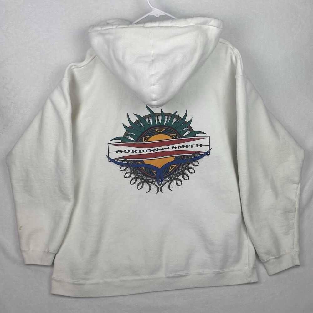 Vintage G&S Gordon and Smith Sweater Adult Small White Hoodie Heavyweight